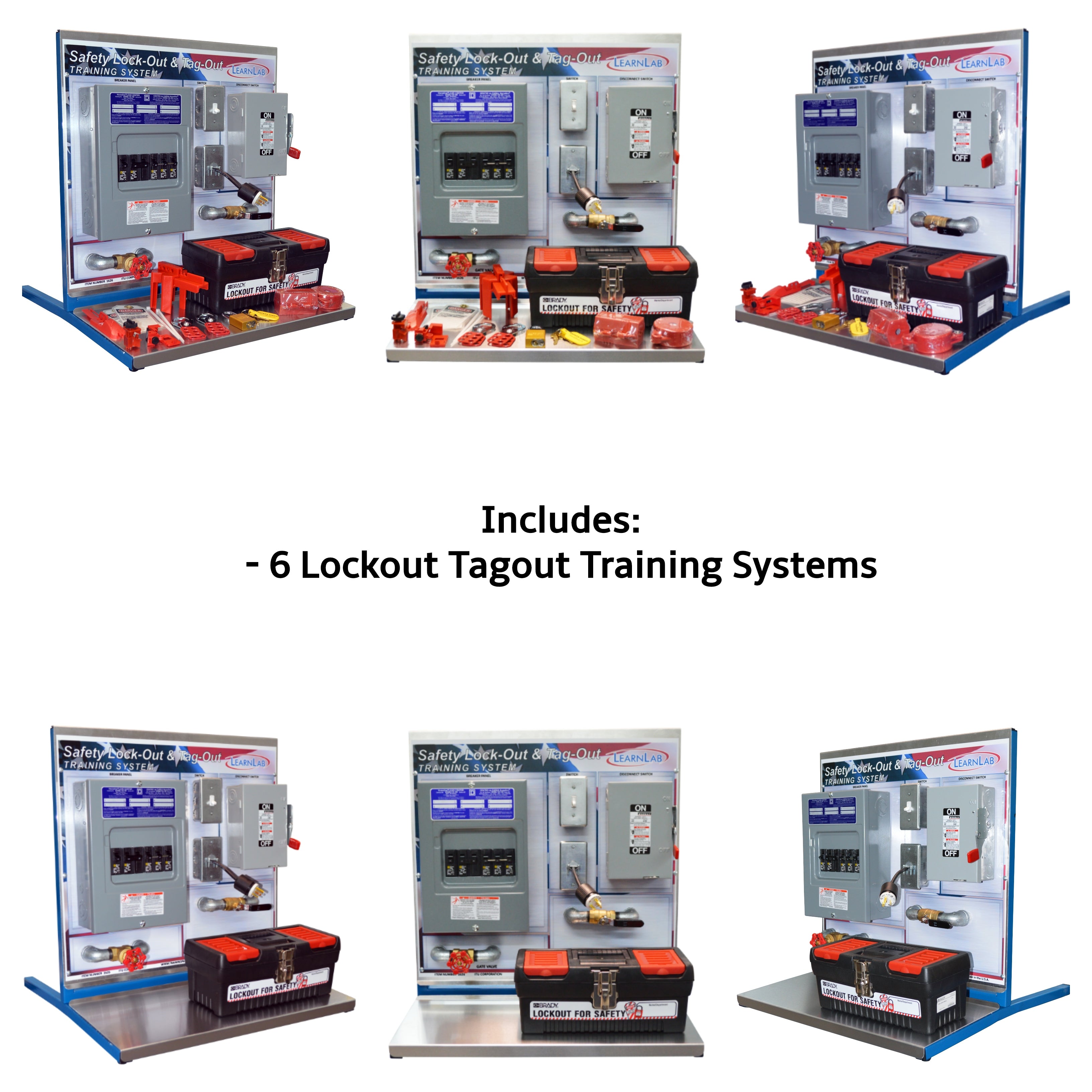 Lockout Tagout Training Systems, NFPA Safety, Set of 6 Trainers