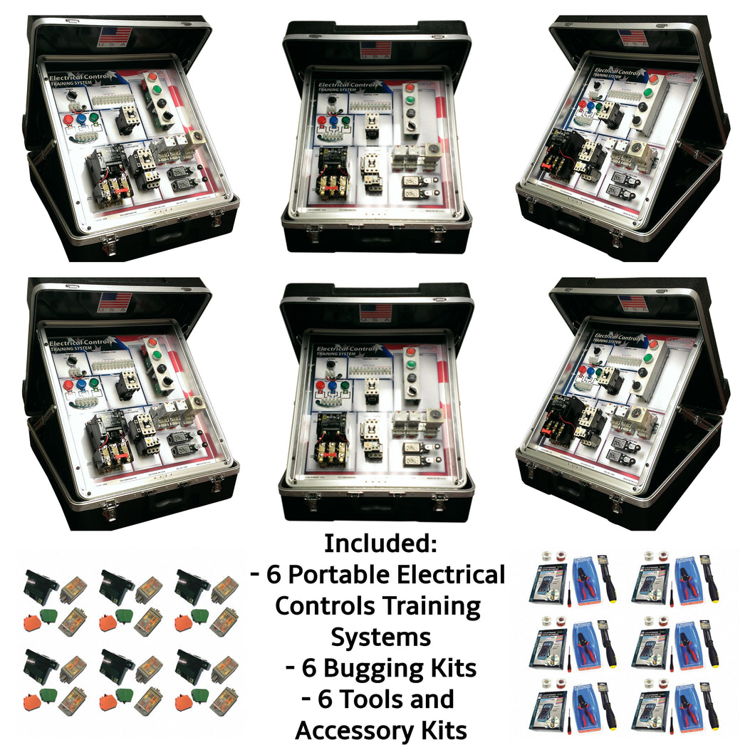 Portable Electrical Motor Controls Training System, Set of 6 Trainers