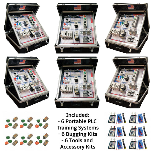 Portable PLC Programmable Controls Training Systems,  Set of 6 Trainers