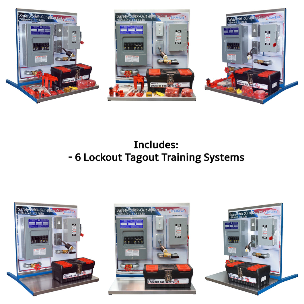 Lockout Tagout Training Systems, NFPA Safety, Set of 6 Trainers