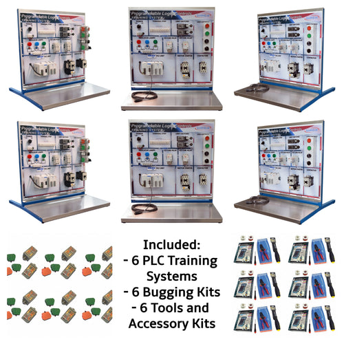 Basic Hands-On PLC Training System, Set of 6 Trainers