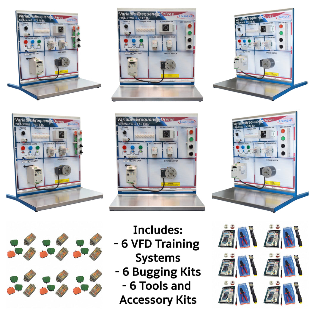 VFD Variable Frequency Dives Training System,  Set of 6 Trainers